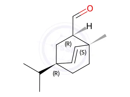 Chemical structure of (1alpha,2alpha,4beta)-4-isopropyl-1-methylbicyclo[2.2.2]oct-5-ene-2-carbaldehyde