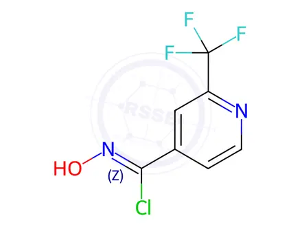 Chemical structure of N-hydroxy-2-(trifluoromethyl)isonicotinimidoyl chloride
