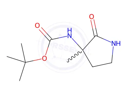 Chemical structure of Carbamic acid, (3-methyl-2-oxo-3-pyrrolidinyl)-, 1,1-dimethylethyl ester (9CI)
