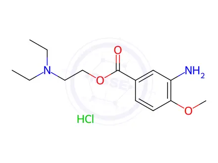 Chemical structure of 2-(Diethylamino)ethyl 3-amino-4-methoxybenzoate Hydrochloride
