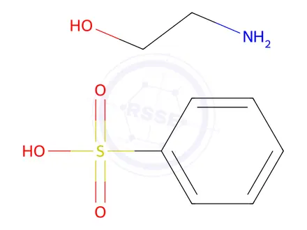 Chemical structure of benzenesulphonic acid, compound with 2-aminoethanol (1:1)