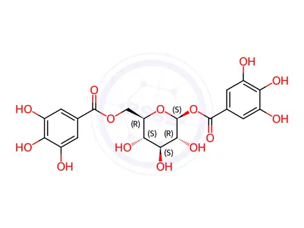 Chemical structure of 1,6-Digalloyl-β-D-glucose