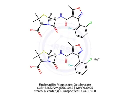 Chemical structure of Flucloxacillin Magnesium Octahydrate