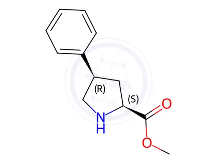 Chemical structure of (2S,4R)-Methyl 4-phenylpyrrolidine-2-carboxylate