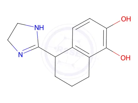 Chemical structure of 5,6-dihydroxy-1-(2-imidazolinyl)tetralin