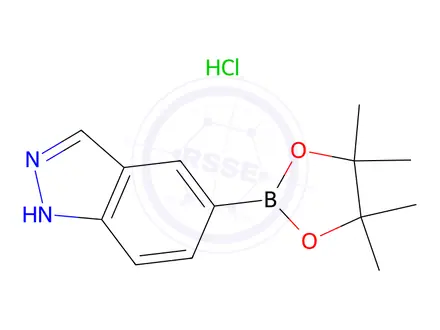 Chemical structure of 5-(4,4,5,5-Tetramethyl-1,3,2-dioxaborolan-2-yl)-1H-indazole hydrochloride