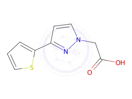 Chemical structure of 2-(3-(thiophen-2-yl)-1h-pyrazol-1-yl)acetic acid