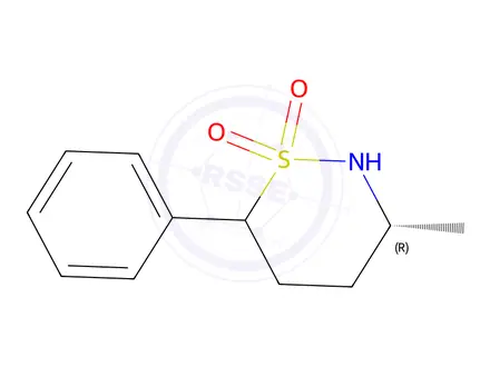 Chemical structure of (3R)-3-Methyl-6-phenyl-1,2-thiazinane 1,1-dioxide