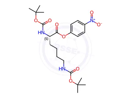 Chemical structure of Boc-Lys(Boc)-ONp