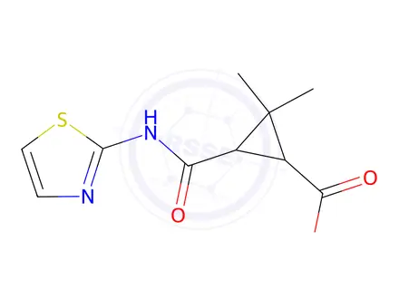 Chemical structure of 2,2-Dimethyl-3-[(1,3-thiazol-2-ylamino)carbonyl]cyclopropanecarboxylic acid