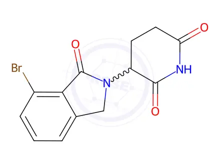 Chemical structure of 3-(7-Bromo-1-oxoisoindolin-2-yl)piperidine-2,6-dione