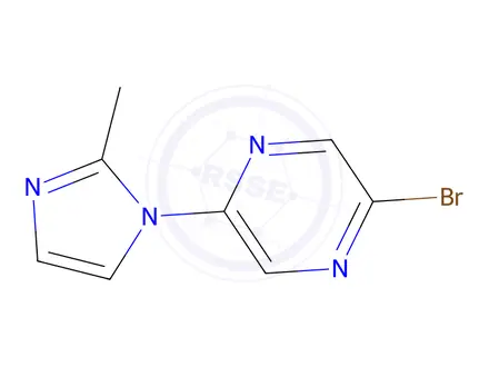 Chemical structure of 2-Bromo-5-(2-methyl-1H-imidazol-1-yl)pyrazine