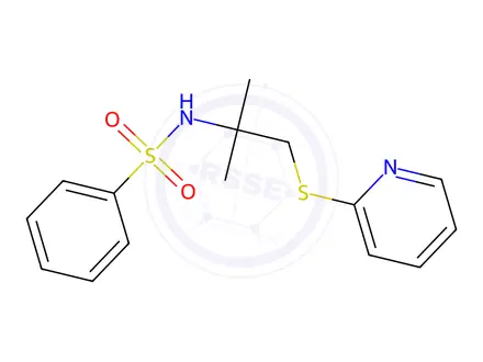 Chemical structure of N-(2-Methyl-1-(pyridin-2-ylthio)propan-2-yl)benzenesulfonamide