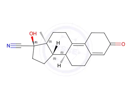 Chemical structure of (8S,13S,14S,17R)-17-Hydroxy-13-methyl-3-oxo-2,3,6,7,8,11,12,13,14,15,16,17-dodecahydro-1H-cyclopenta[a]phenanthrene-17-carbonitrile