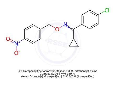 Chemical structure of (4-Chlorophenyl)(cyclopropyl)methanone O-(4-nitrobenzyl) oxime