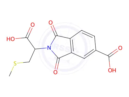 Chemical structure of 2-[1-Carboxy-2-(methylsulfanyl)ethyl]-1,3-dioxo-2,3-dihydro-1H-isoindole-5-carboxylic Acid