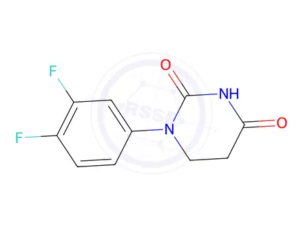 Chemical structure of 1-(3,4-difluorophenyl)hexahydropyrimidine-2,4-dione