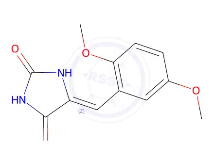 Chemical structure of 5-[1-(2,5-Dimethoxy-phenyl)-meth-(Z)-ylidene]-imidazolidine-2,4-dione