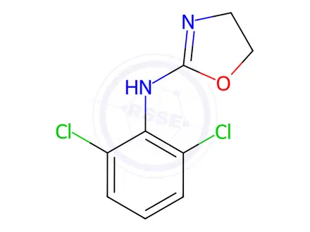 Chemical structure of N-(2,6-dichlorophenyl)-4,5-dihydrooxazol-2-amine