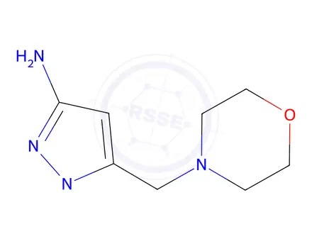 Chemical structure of 1-methyl-5-(morpholinomethyl)pyrazol-3-amine