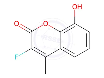Chemical structure of 3-fluoro-8-hydroxy-4-methyl-chromen-2-one