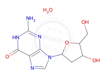 Chemical structure of [5',5'-2H2]2'-deoxyguanosinemonohydrate
