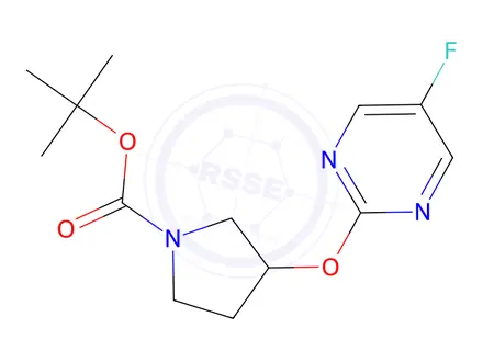 Chemical structure of tert-Butyl 3-((5-fluoropyrimidin-2-yl)oxy)pyrrolidine-1-carboxylate