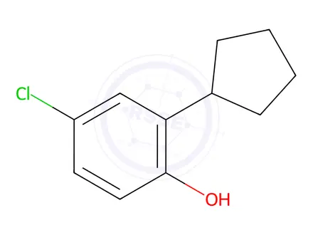 Chemical structure of 2-Cyclopentyl-4-chlorophenol, Technical Grade