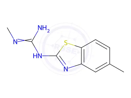 Chemical structure of Guanidine, 1-methyl-3-(5-methyl-2-benzothiazolyl)-(8CI)