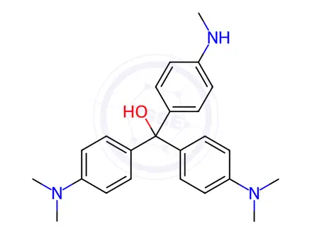 Chemical structure of α,α-Bis[4-(dimethylamino)phenyl]-4-(methylamino)-benzenemethanol Solution in Methanol