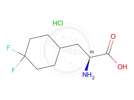 Chemical structure of (2S)-2-amino-3-(4,4-difluorocyclohexyl)propanoic acid hydrochloride