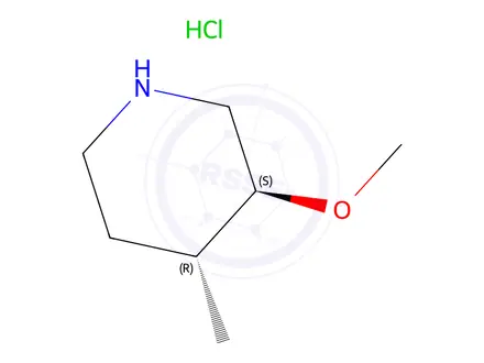 Chemical structure of (3S,4R)-3-Methoxy-4-methyl-piperidine hydrochloride