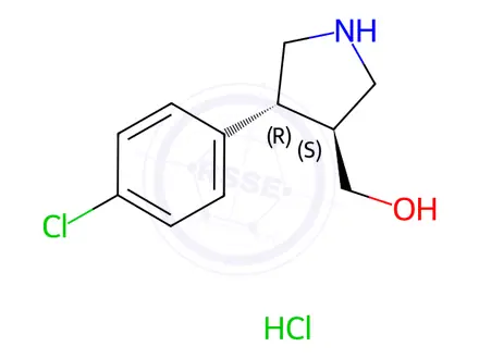 Chemical structure of [(3S,4R)-4-(4-Chlorophenyl)pyrrolidin-3-yl]methanol Hydrochloride