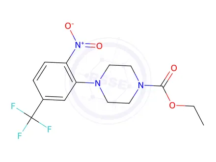 Chemical structure of Ethyl 4-[2-nitro-5-(trifluoromethyl)phenyl]piperazine-1-carboxylate