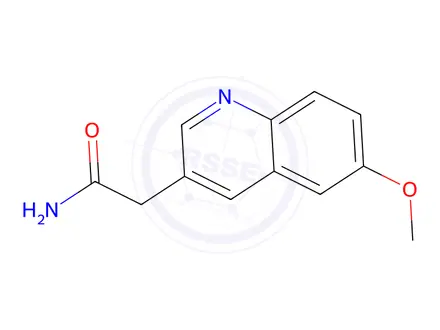 Chemical structure of 2-(6-Methoxyquinolin-3-yl)acetamide