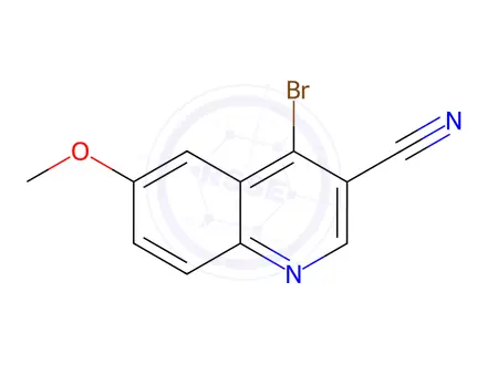 Chemical structure of 4-Bromo-6-methoxyquinoline-3-carbonitrile