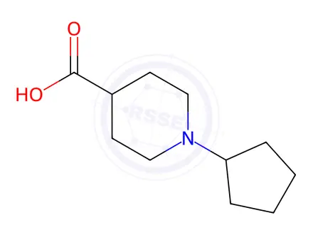 Chemical structure of 1-cyclopentylpiperidine-4-carboxylic acid hydrochloride