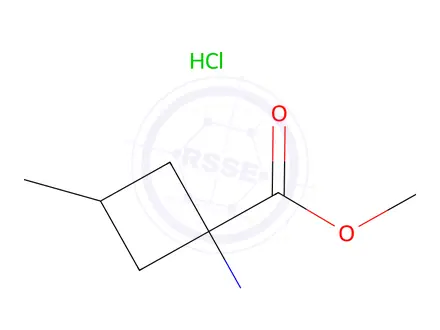 Chemical structure of Methyl 1-amino-3-methylcyclobutane-1-carboxylate hydrochloride