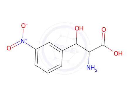 Chemical structure of 2-Amino-3-hydroxy-3-(3-nitrophenyl)propanoic acid