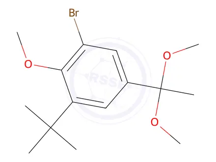 Chemical structure of 2-BroMo-6-tert-butyl-4-(1,1-diMethoxyethyl)anisole