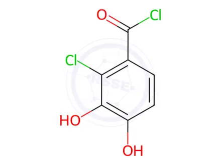 Chemical structure of Benzoyl chloride, 2-chloro-3,4-dihydroxy-(9CI)