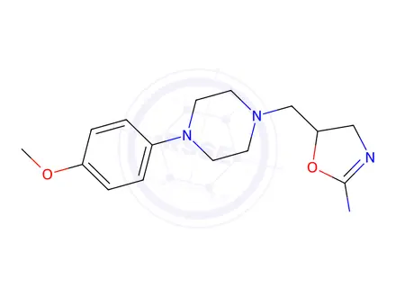 Chemical structure of 5-((4-(4-Methoxyphenyl)piperazin-1-yl)methyl)-4,5-dihydrooxazol-2-amine