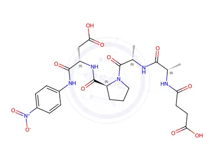 Chemical structure of Suc-Ala-Ala-Pro-Asp-pNA