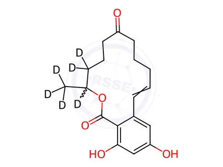 Chemical structure of rac Zearalenone-d6