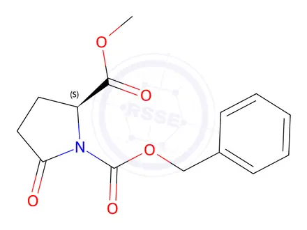 Chemical structure of 1-Benzyl 2-methyl (S)-5-oxopyrrolidine-1,2-dicarboxylate