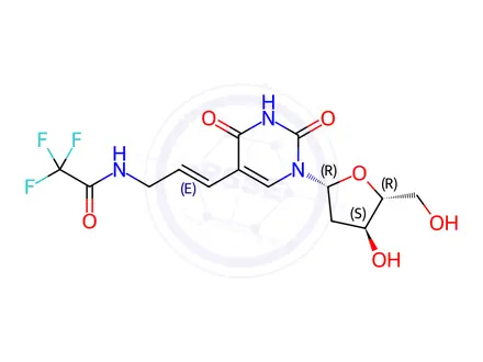 Chemical structure of 5-[3-(Trifluoroacetamido)-E-1-propenyl]-2’-deoxyuridine
