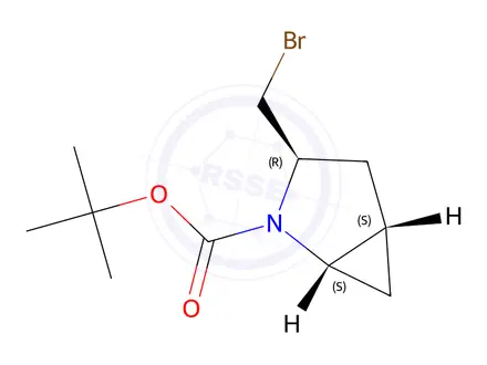 Chemical structure of Tert-butyl (1S,3R,5S)-3-(bromomethyl)-2-azabicyclo[3.1.0]Hexane-2-carboxylate