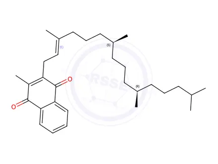 Chemical structure of Vitamin K1 (7S,11R,E) Isomer Impurity