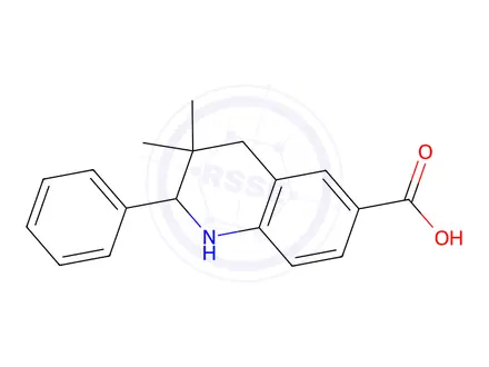 Chemical structure of 3,3-Dimethyl-2-phenyl-1,2,3,4-tetrahydroquinoline-6-carboxylic acid