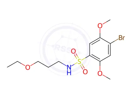 Chemical structure of 4-Bromo-N-(3-ethoxypropyl)-2,5-dimethoxybenzenesulfonamide
